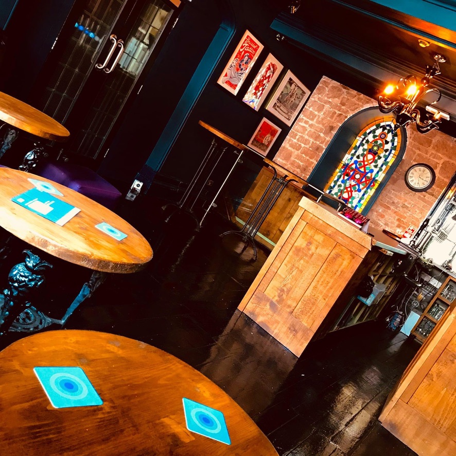 Seating inside The Silk House main bar